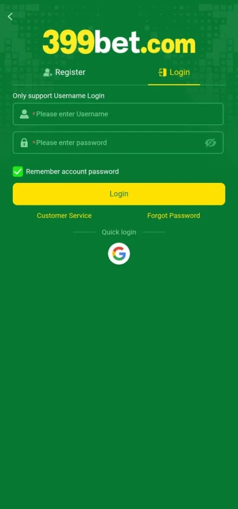 399bet Game login